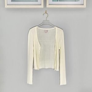 SO Cropped Ribbed Button Up Cardigan S NWOT
